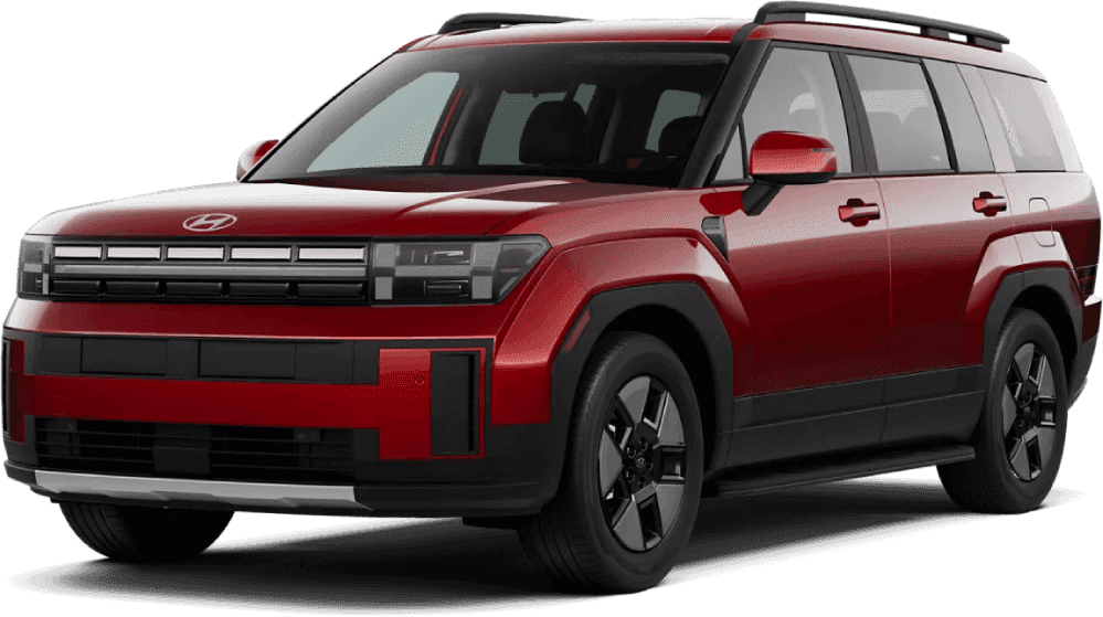 Hyundai Santa Fe Hybrid SEL three-row SUV in red