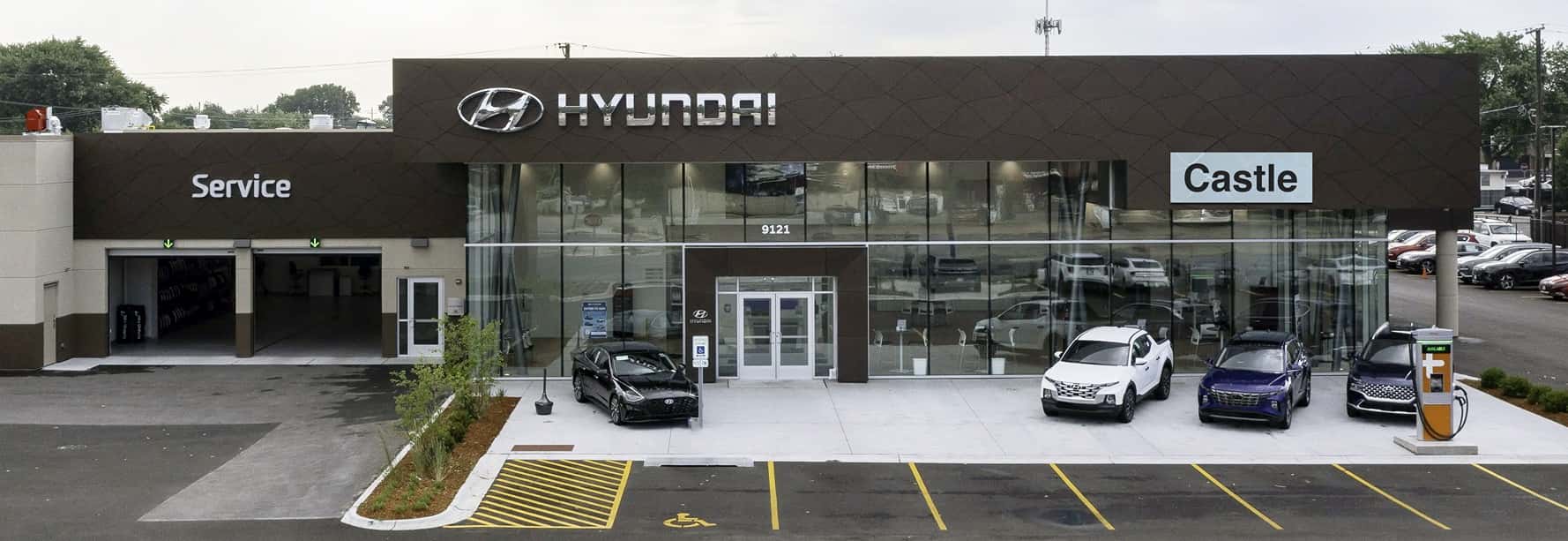Hyundai EV parked in a driveway