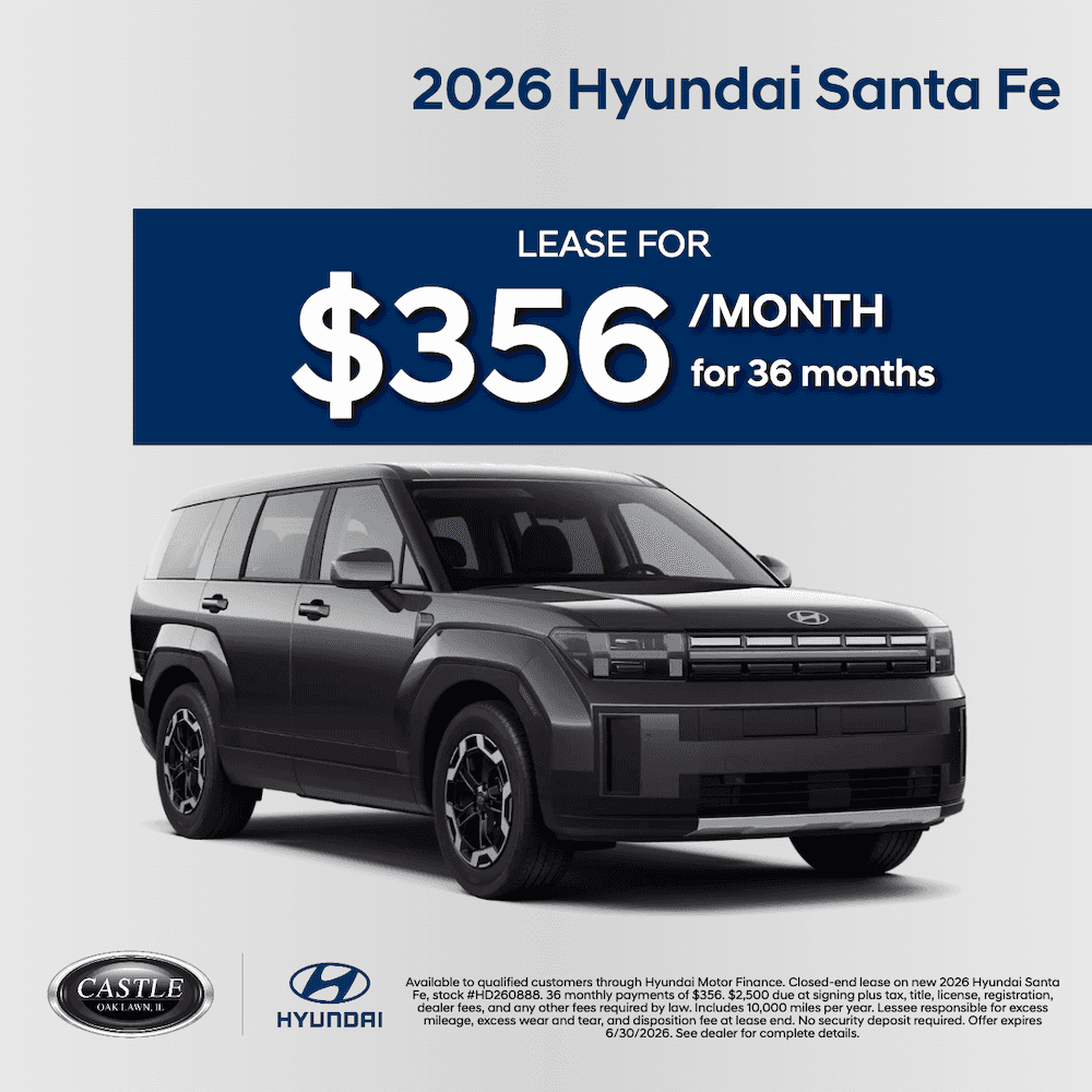 2026 Hyundai Santa Fe Lease - $356/Month for 36 Months with $2,500 Due at Signing