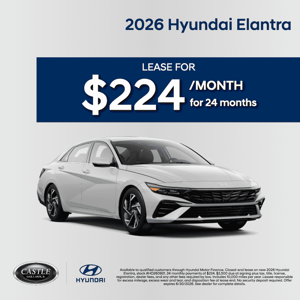2026 Hyundai Elantra Lease - $224/Month for 24 Months with $2,500 Due at Signing