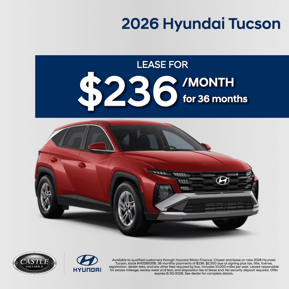 2026 Hyundai Tucson Lease - $236/Month for 36 Months with $2,500 Due at Signing