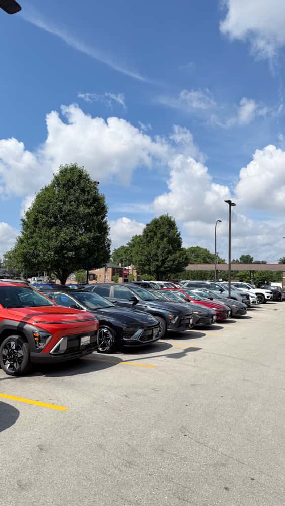 New Hyundai lineup outside Castle Hyundai of Oak Lawn