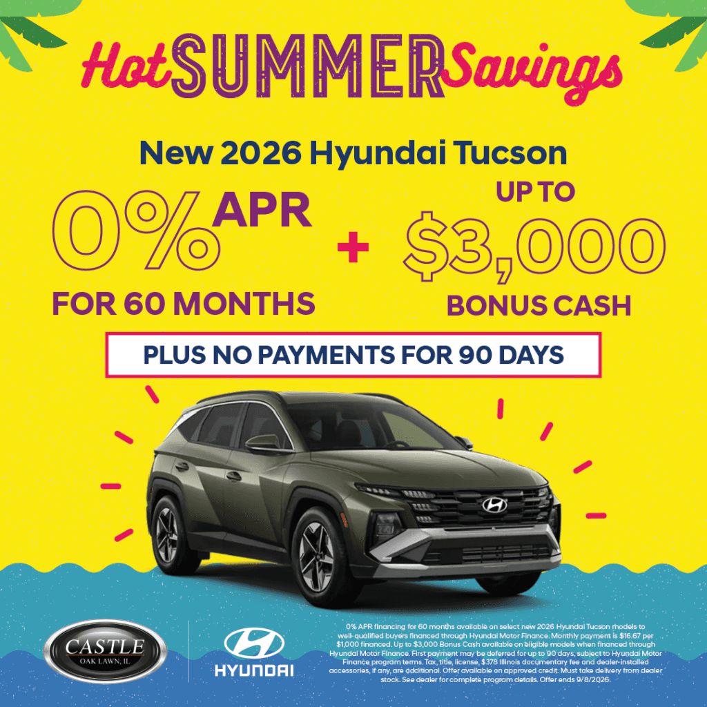 2026 Hyundai Tucson: 0% APR for 60 Months + Up to $3,000 Bonus Cash + No Payments for 90 Days