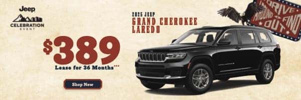 $389/mo for 36 Months Lease on the New 2025 Jeep Grand Cherokee Laredo