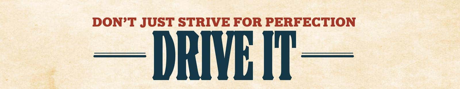 Don’t Just Strive for Perfection Drive It