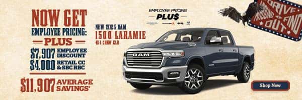 Now Get Employee Pricing Plus On New 2025 Ram 1500 Laramie 4x4 Crew Cab
