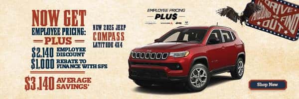 Now Get Employee Pricing Plus On New 2025 Jeep Compass Latitude 4X4*