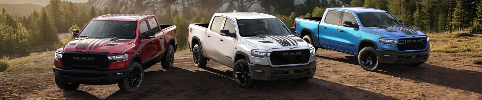 Ram Trucks lined up side by side