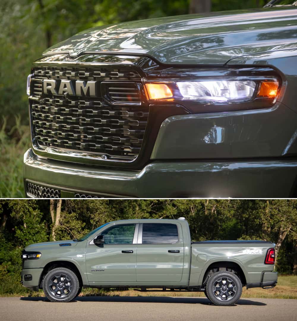 Side and Front view of the Ram 1500