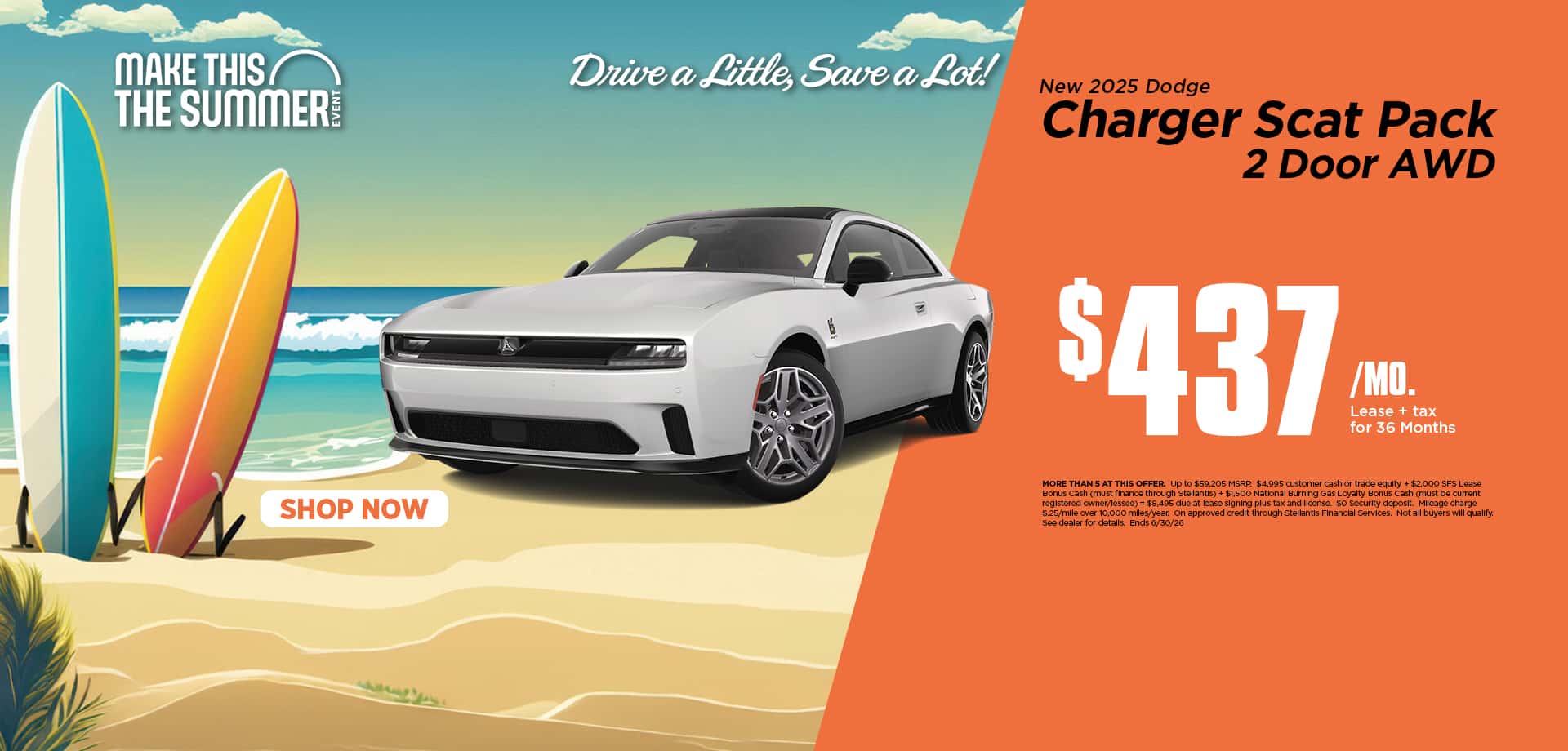 Now lease a new Charger Scat Pack for just $437/mo.
