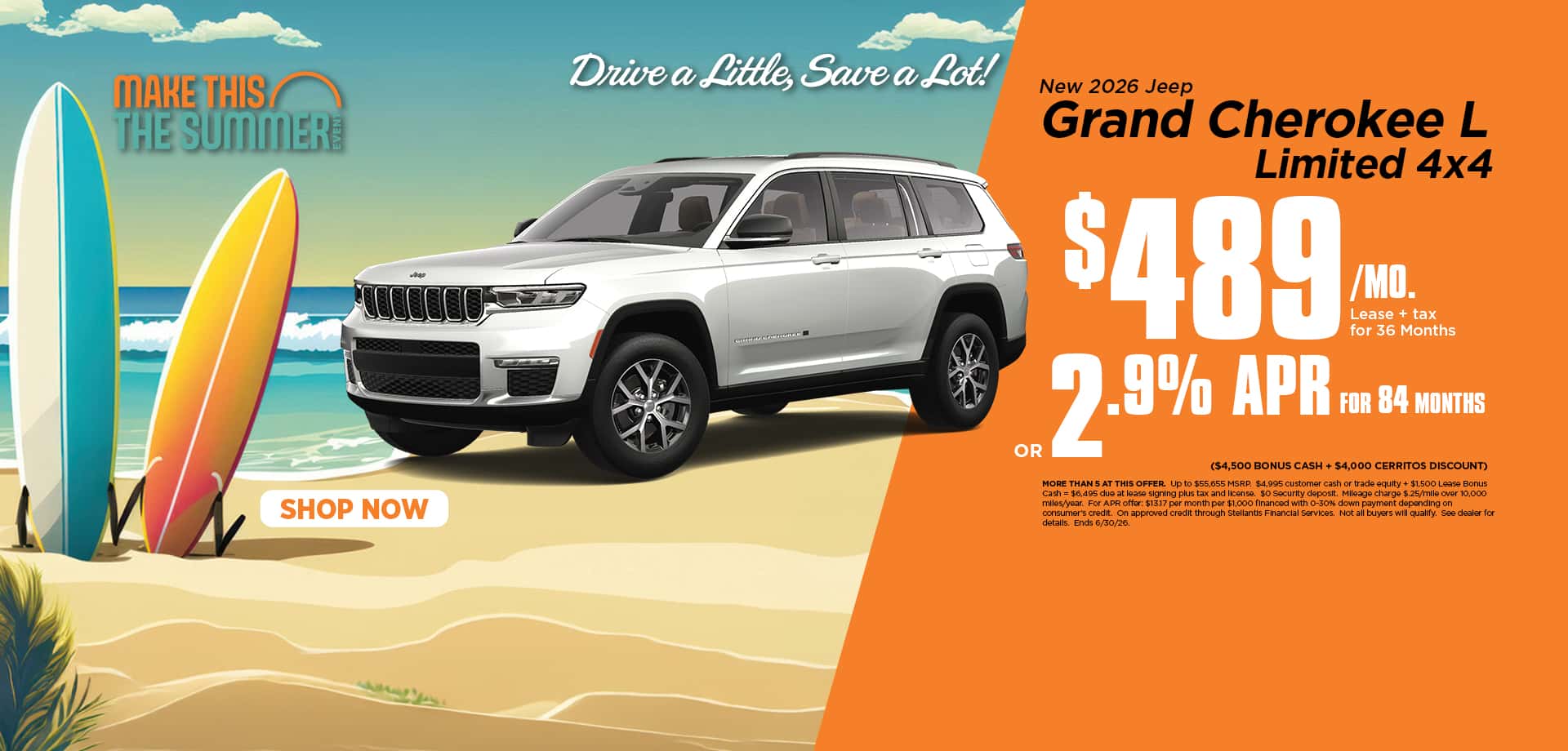 Now lease a new Grand Cherokee L for just $489/mo.