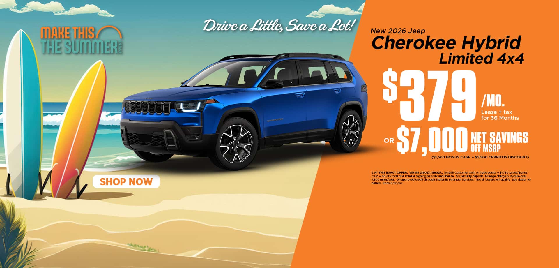 Now lease a new Cherokee Hybrid for just $379/mo.