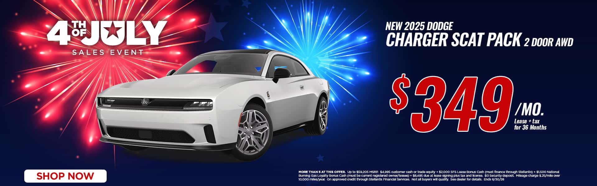 Now lease a new Dodge Charger for just $349/mo.