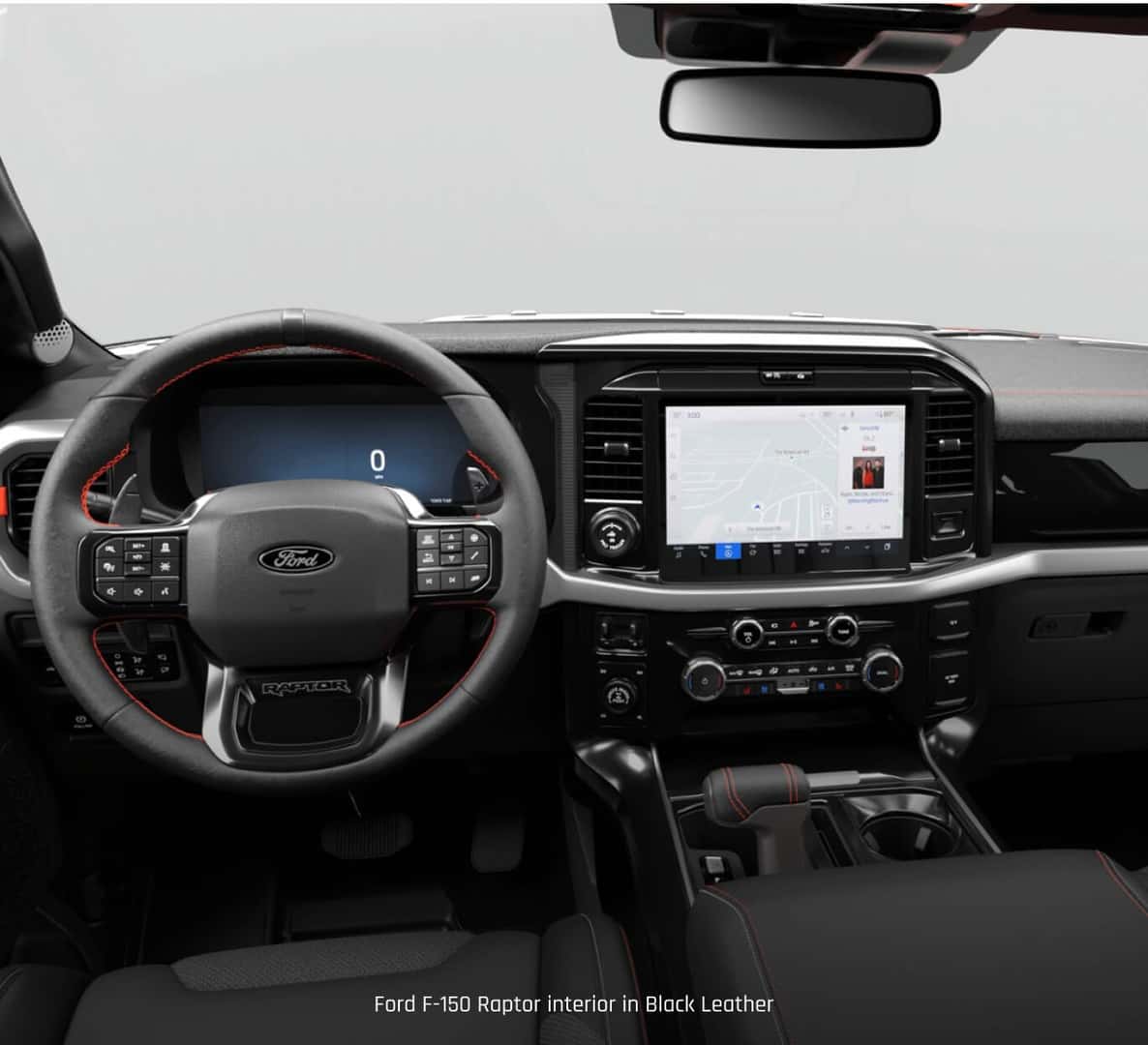 Ford F-150 Raptor interior in Black Leather