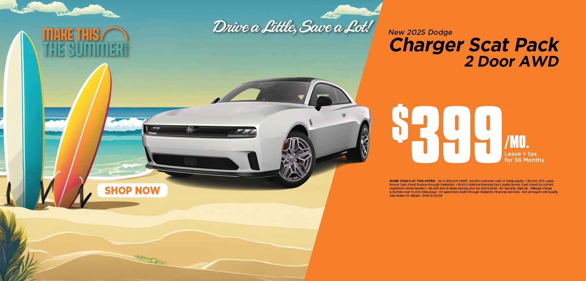 Now lease a new Charger for just $399/mo.
