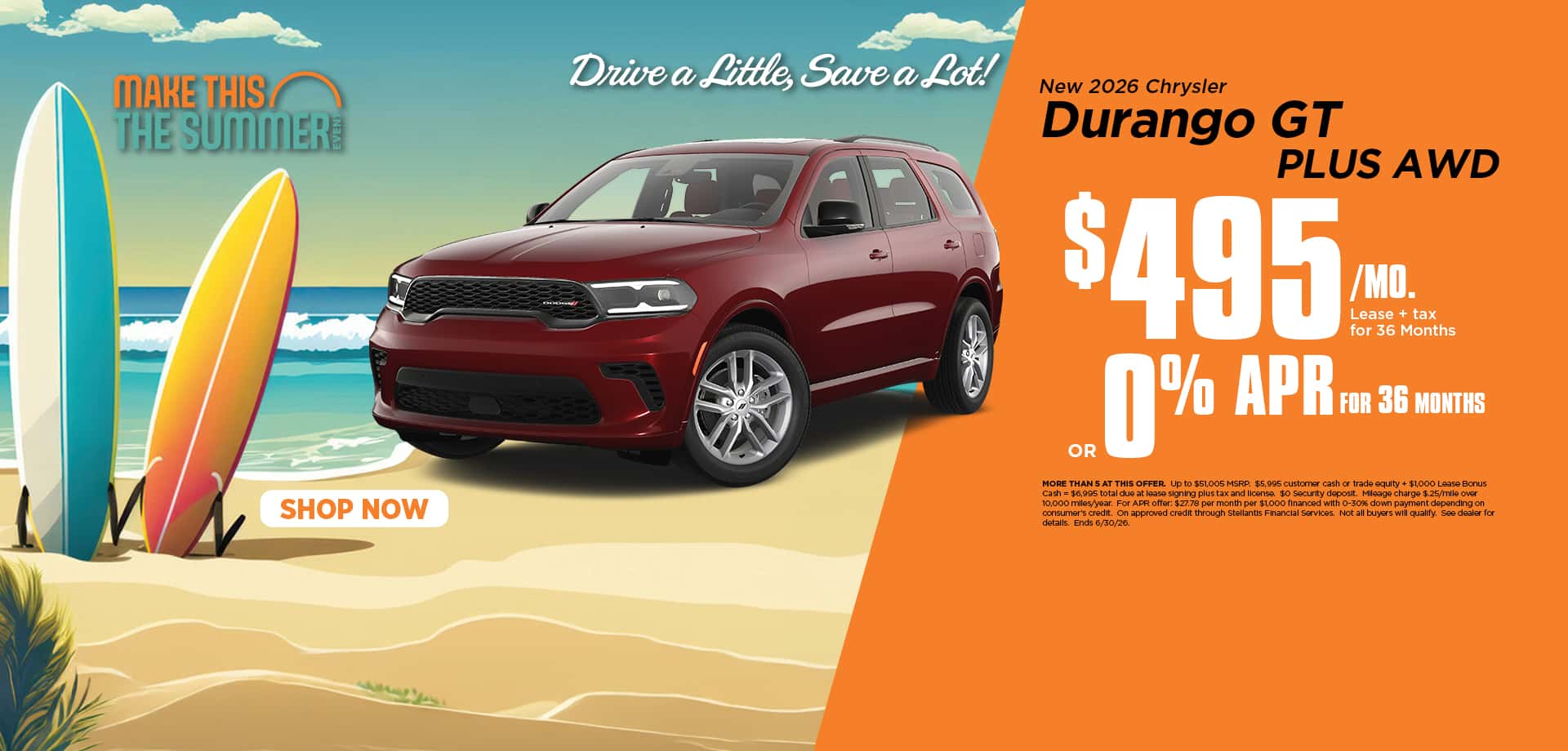 Now lease a new Durango for just $495/mo.