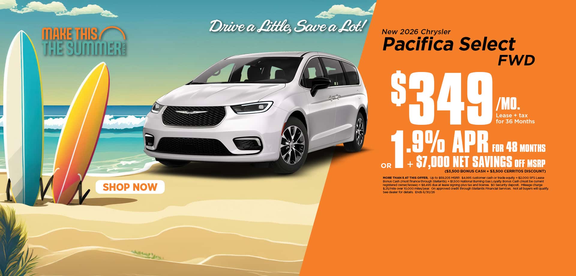 Now lease a new Pacifica for just $349/mo.