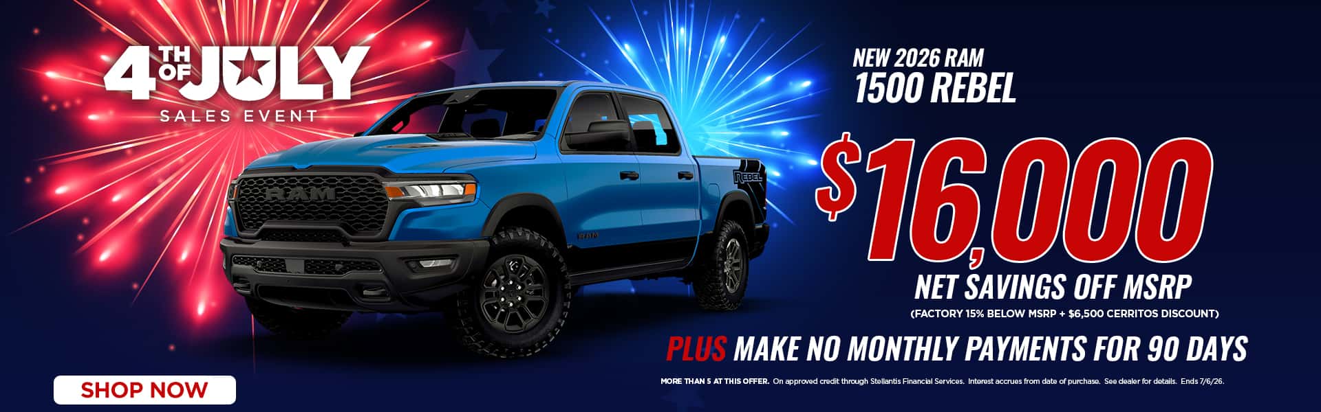 Now save $16,000 on a new Ram Rebel