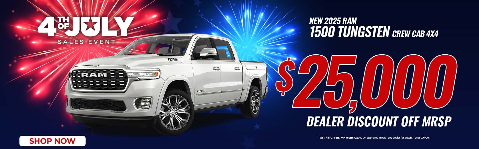 Take $25,000 off MSRP on a new Ram Tungsten