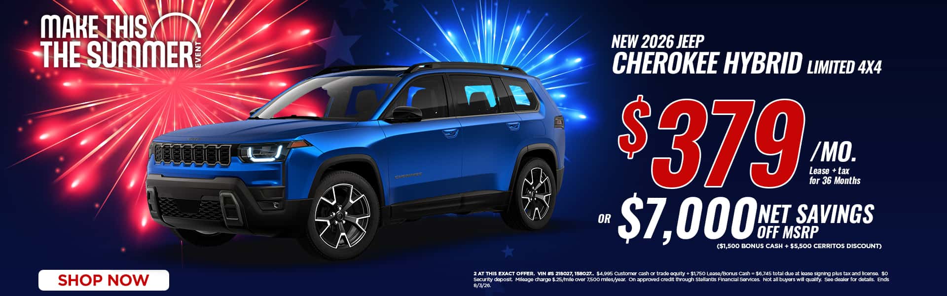 Lease a new Cherokee Hybrid for just $379/mo.