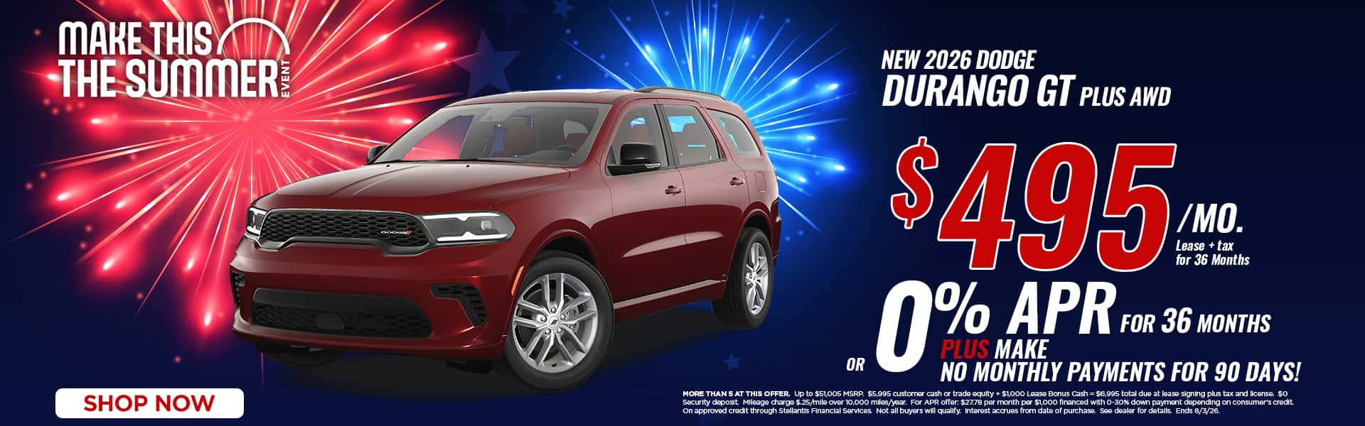 Lease a new Durango for just $495/mo.