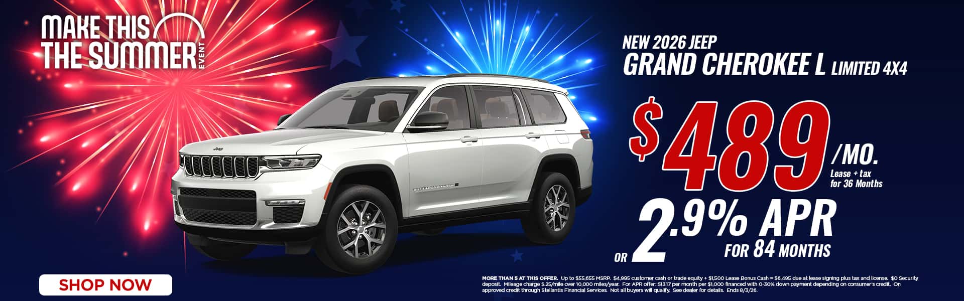 Lease a new Grand Cherokee L for just $489/mo.