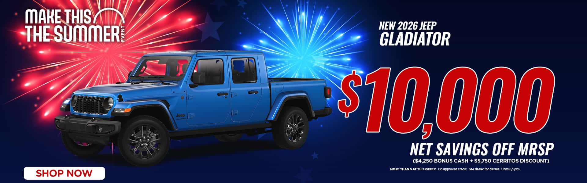 Take $10,000 off a new Gladiator