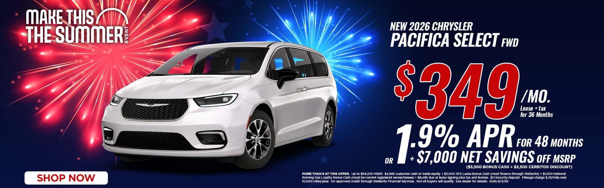 Lease a new Pacifica for just $349/mo.