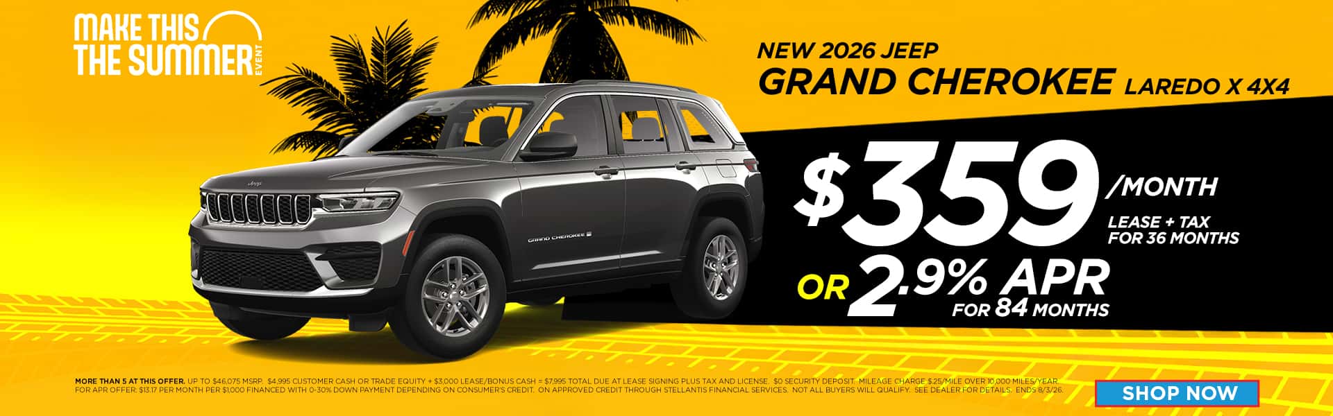 Now lease a new Grand Cherokee for just $359/mo. or choose 2.9% APR