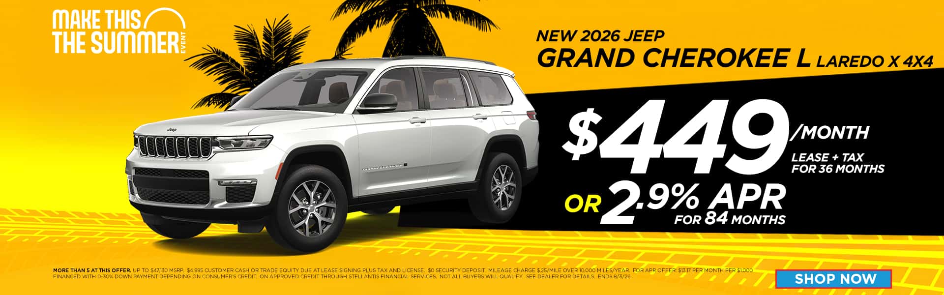 Now lease a new Grand Cherokee L for just $449/mo. or get low 2.9% APR