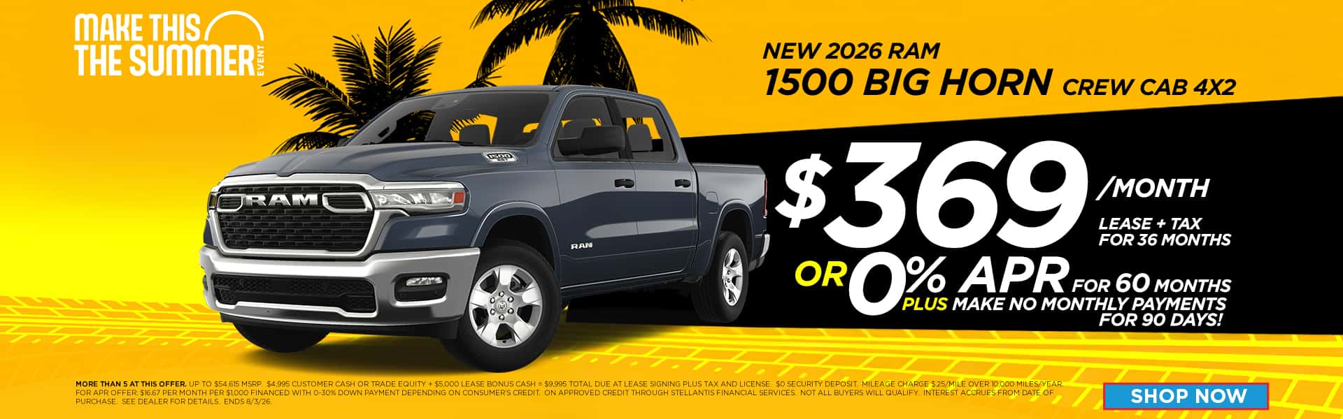 Lease a new Ram for just $369/mo. or choose 0% APR.