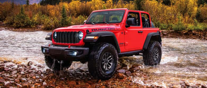 2026 Jeep Wrangler Rubicon in Reign in three quarter.
