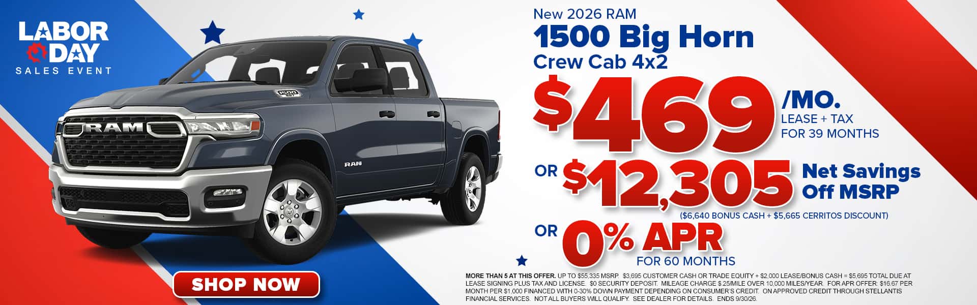 Now lease a new Ram for just $469/mo.