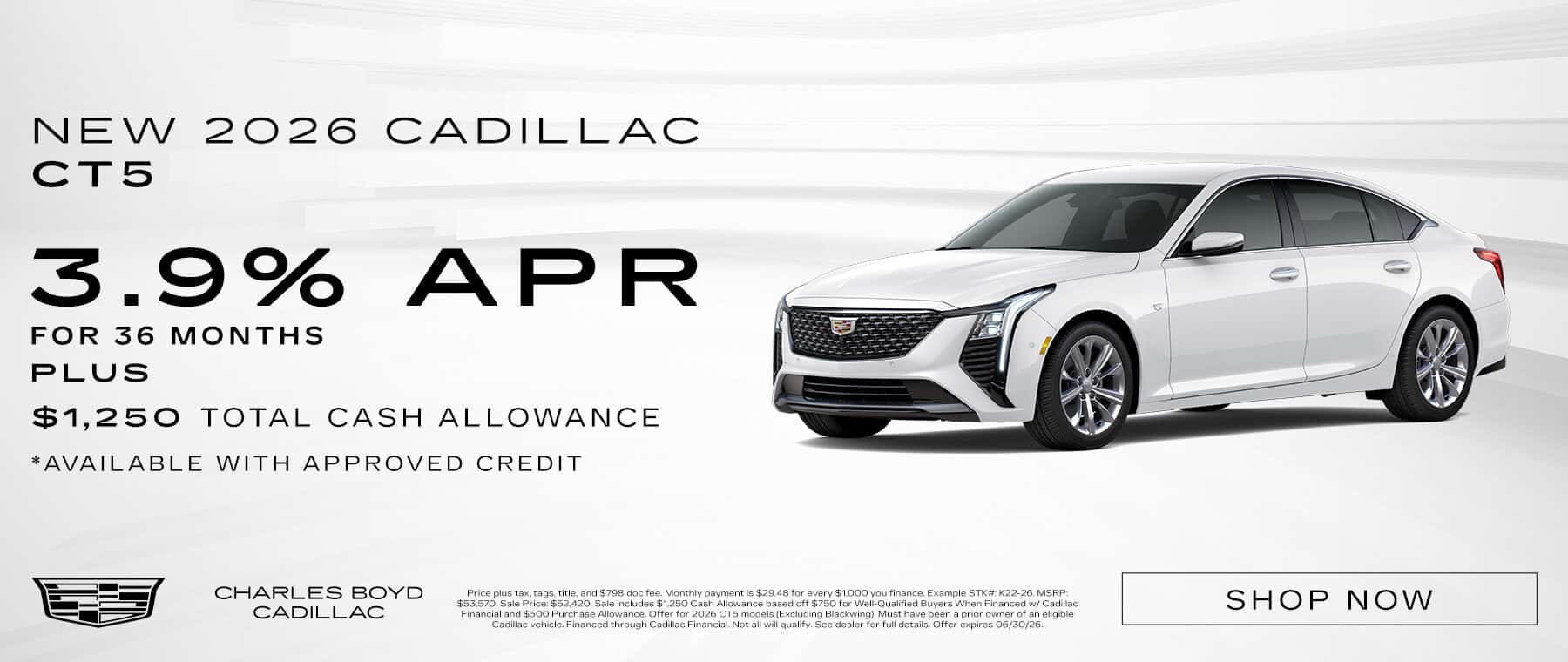New 2026 CADILLAC CT5