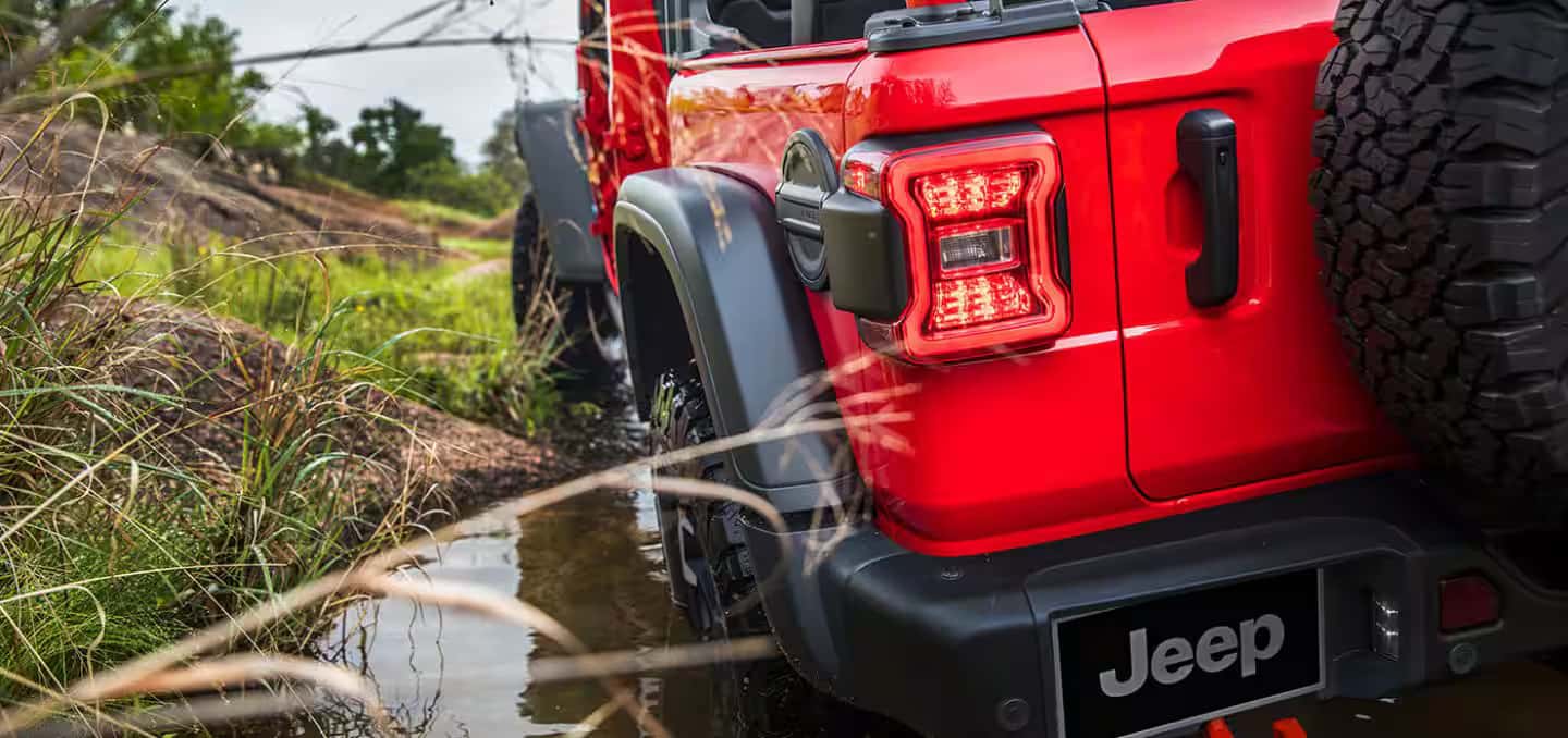2026 Jeep Wrangler back end driving in water