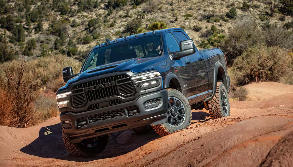 a 2026 Ram 2500 Driving in the mountains