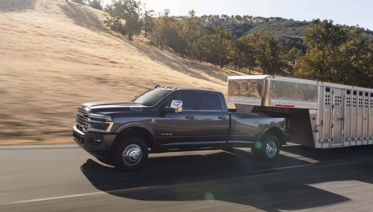 2026 RAM 3500 pulling a trailer