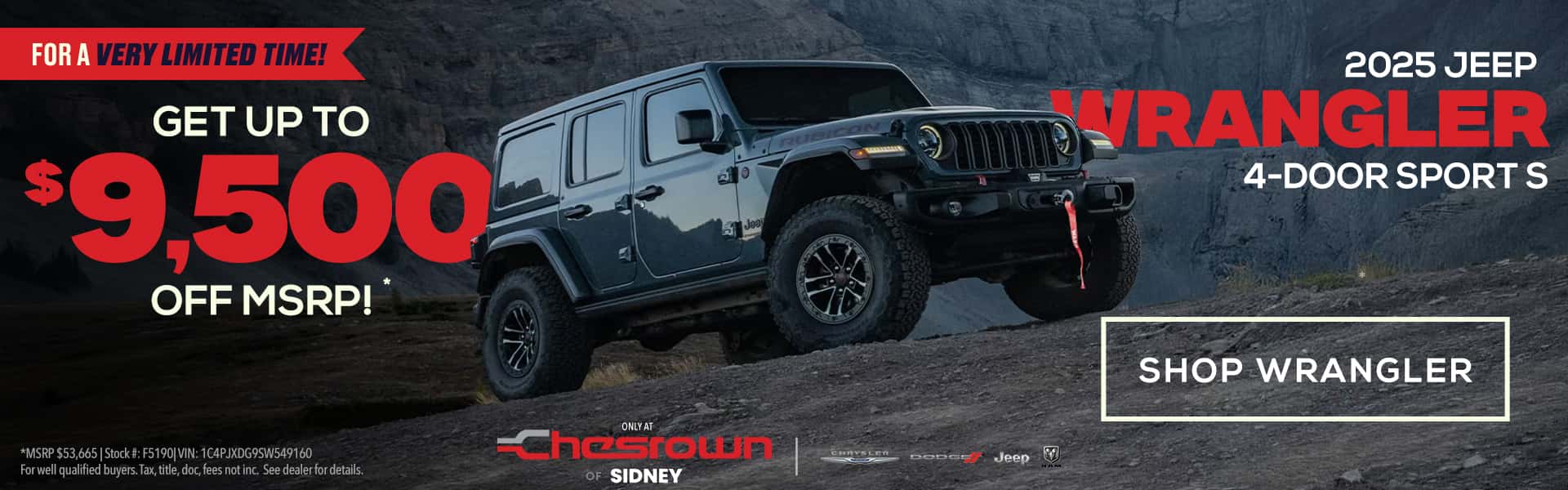 Wrangler up to 9500 off sidney ohio jeep