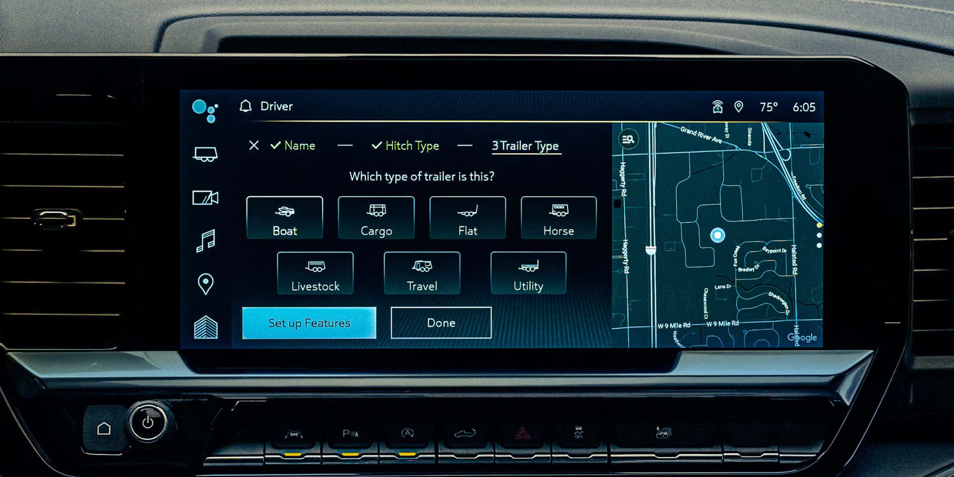 2026 GMC Sierra HD towing camers on the infotainment system