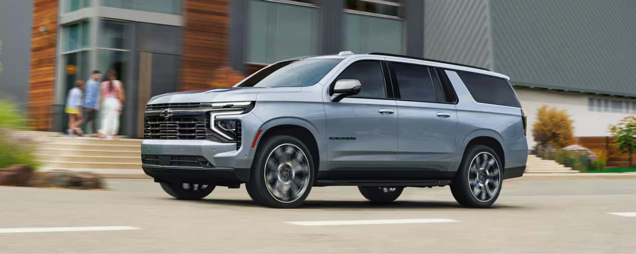 2026 Chevy Suburban driving in the city