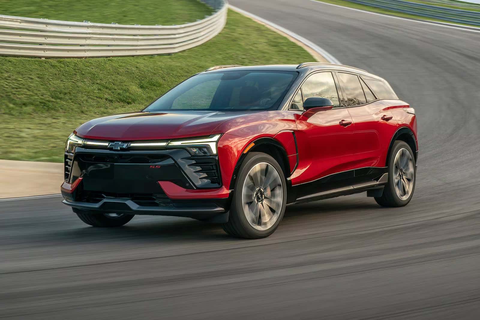 2026 Chevy Blazer EV driving on a track