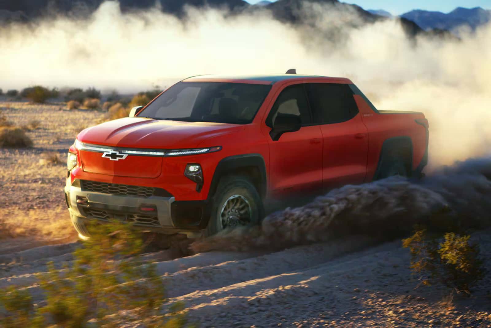 2026 Chevy Silverado EV driving off road