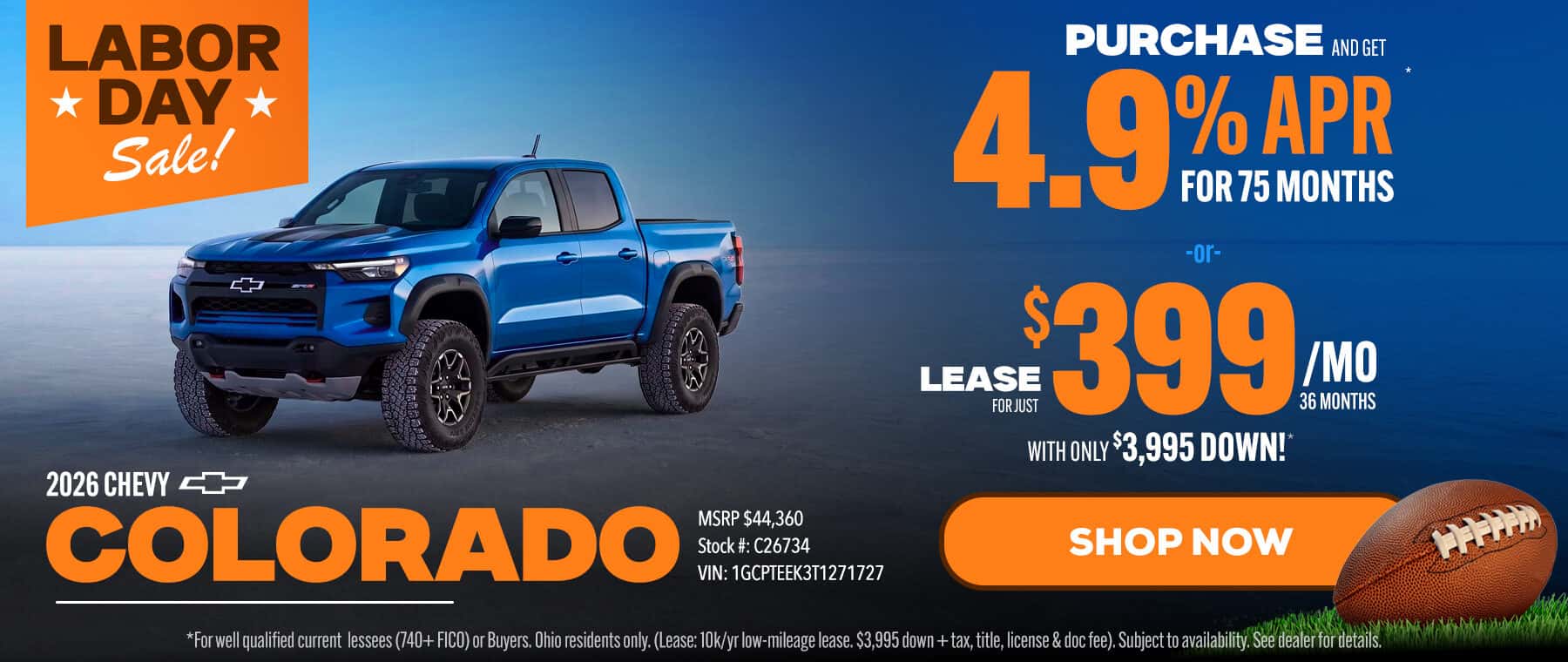 Chevy Colorado Lease or purchase in Sidney Ohio