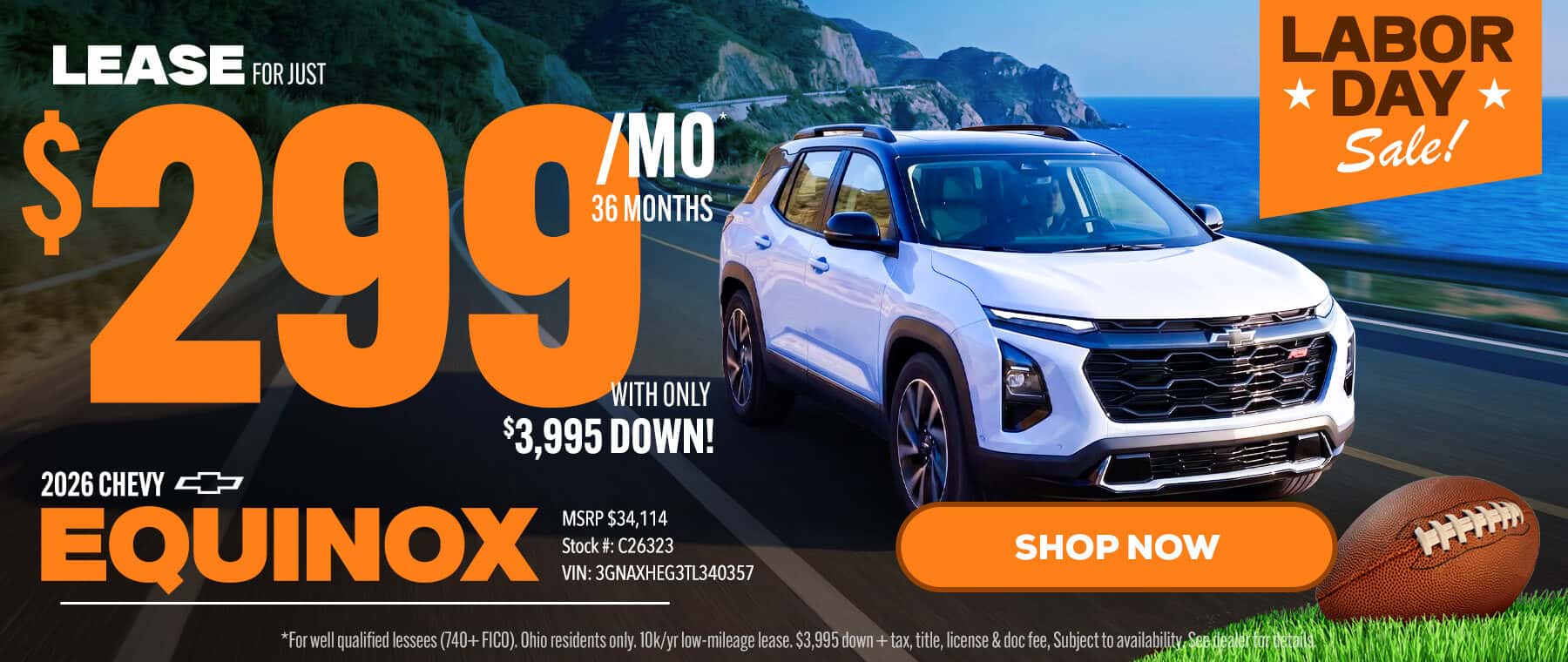 September Chevy Equinox lease in Sidney Ohio