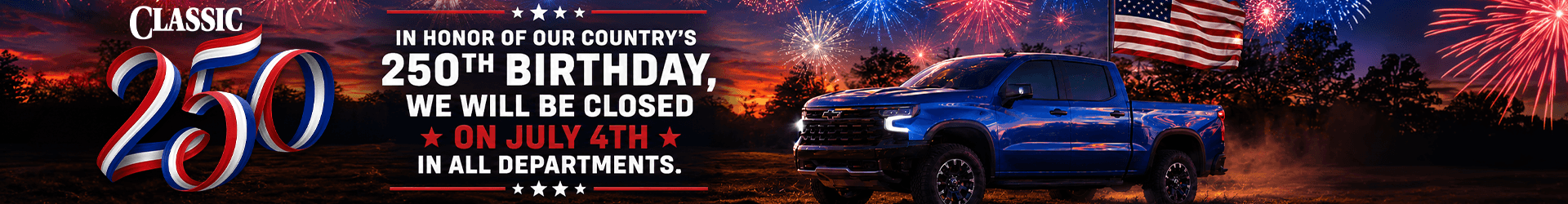Closed July 4th