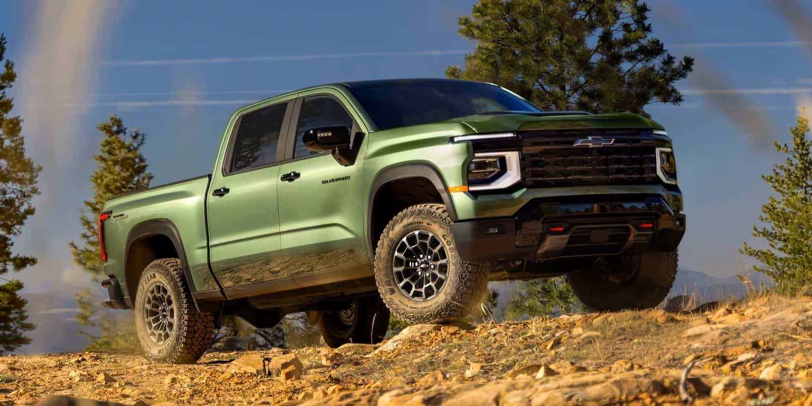 2027 Silverado in Green Offroading