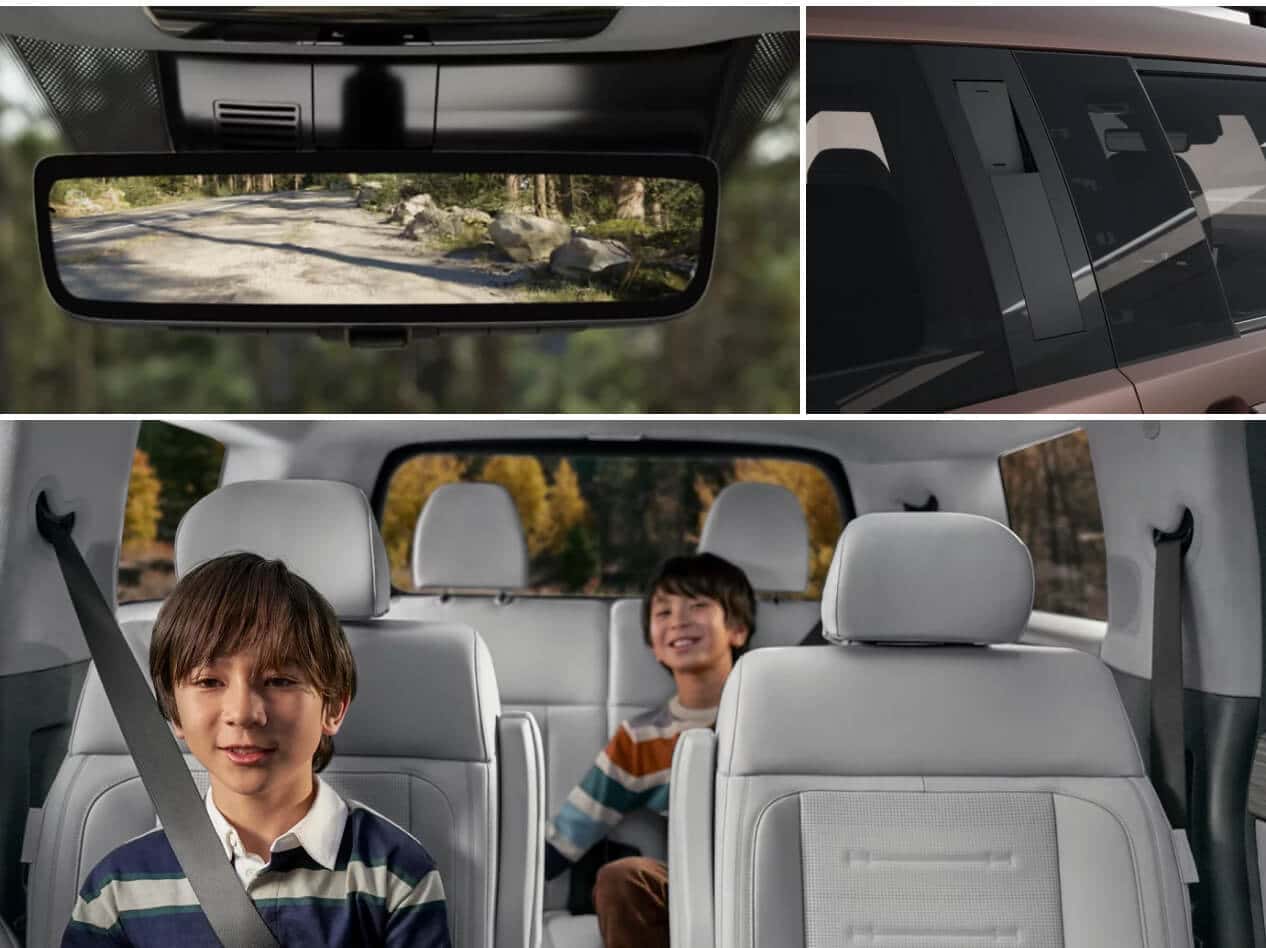 A collage of images of Hyundai Santa Fe Calligraphy interior features