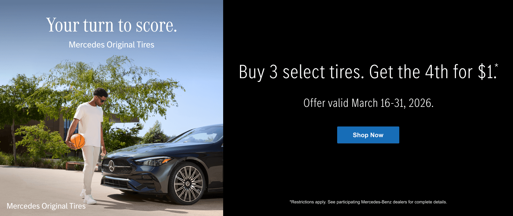 Buy 3 select tires. Get the 4th for $1.