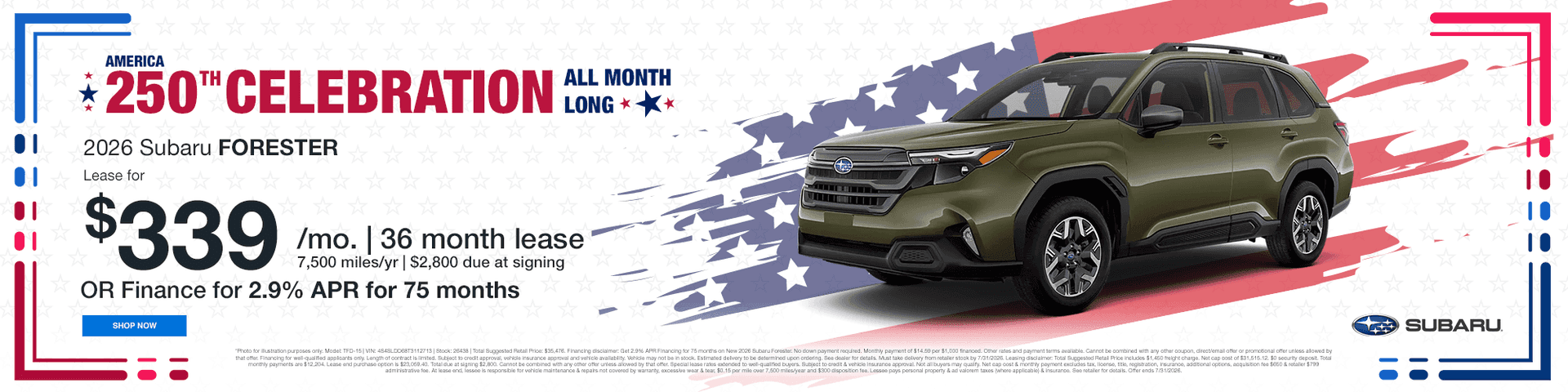 july forester incentive
