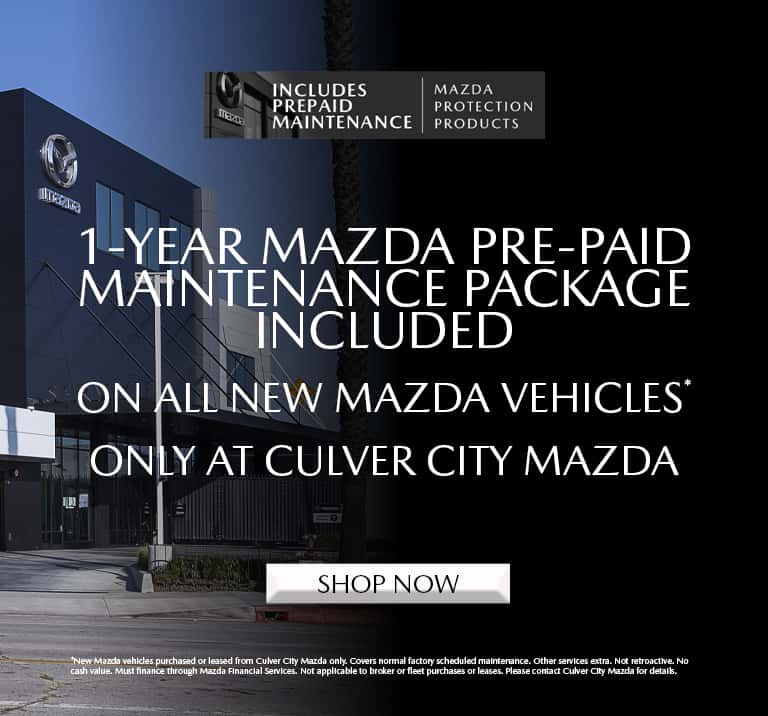 1 Year Mazda Pre-Paid Maintenance Package Included